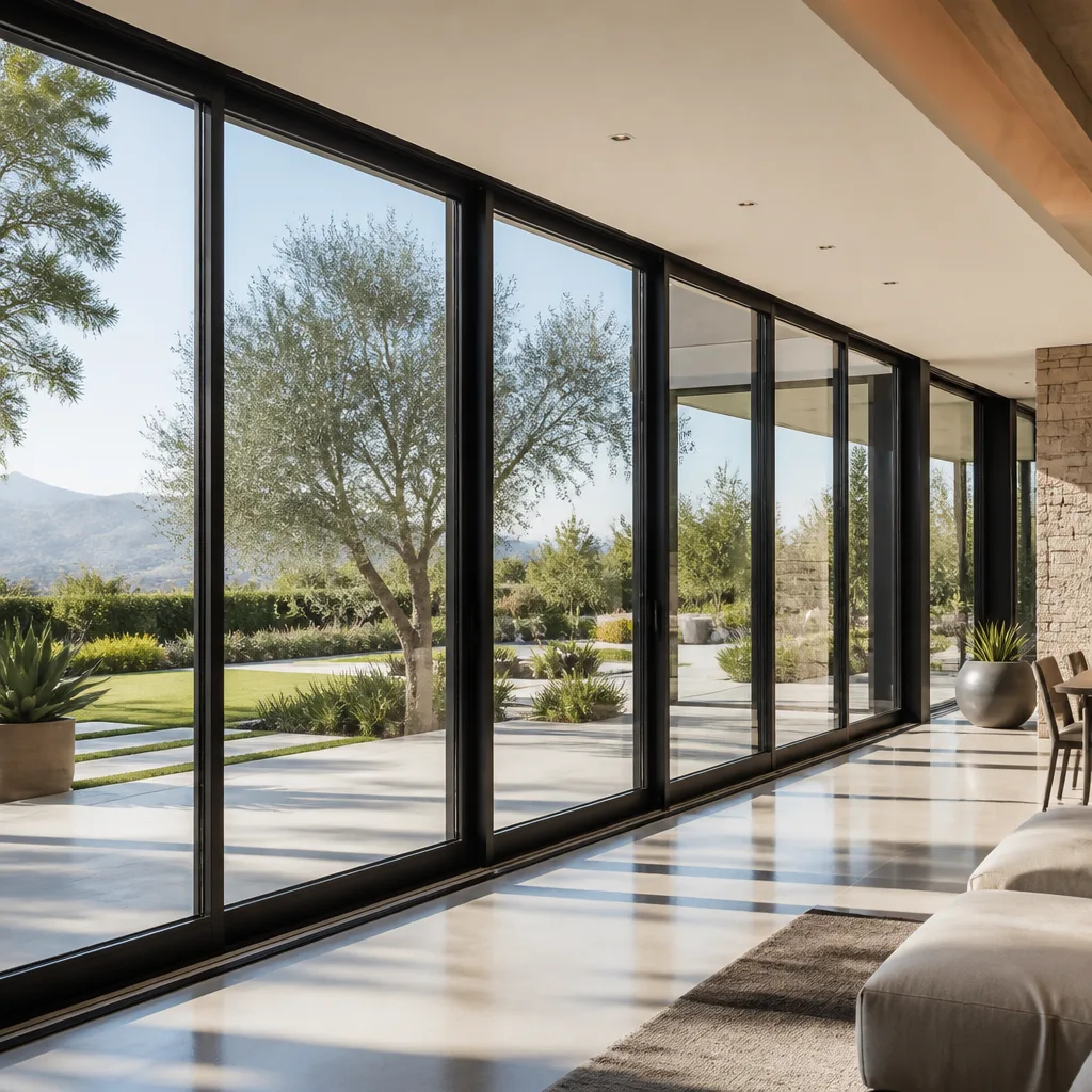 Modern home featuring seamless floor-to-ceiling patio door installation