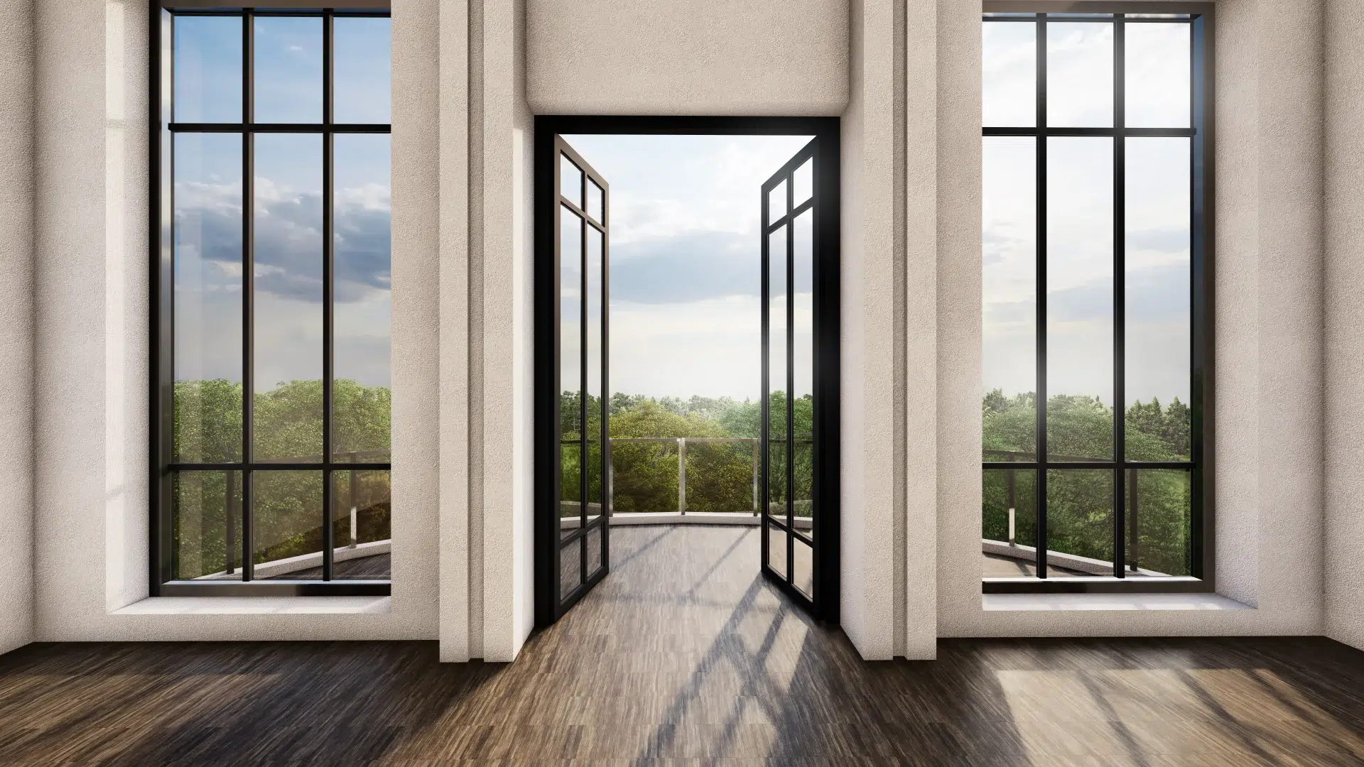 VLX 100 Double Swing / French Door in Riverside, CA | Meridian Windows and Doors Riverside - detail 1